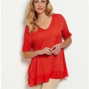 100% Silk Coral Top